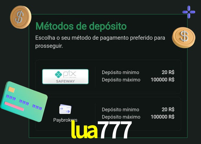 O cassino lua777 oferece uma grande variedade de métodos de pagamento